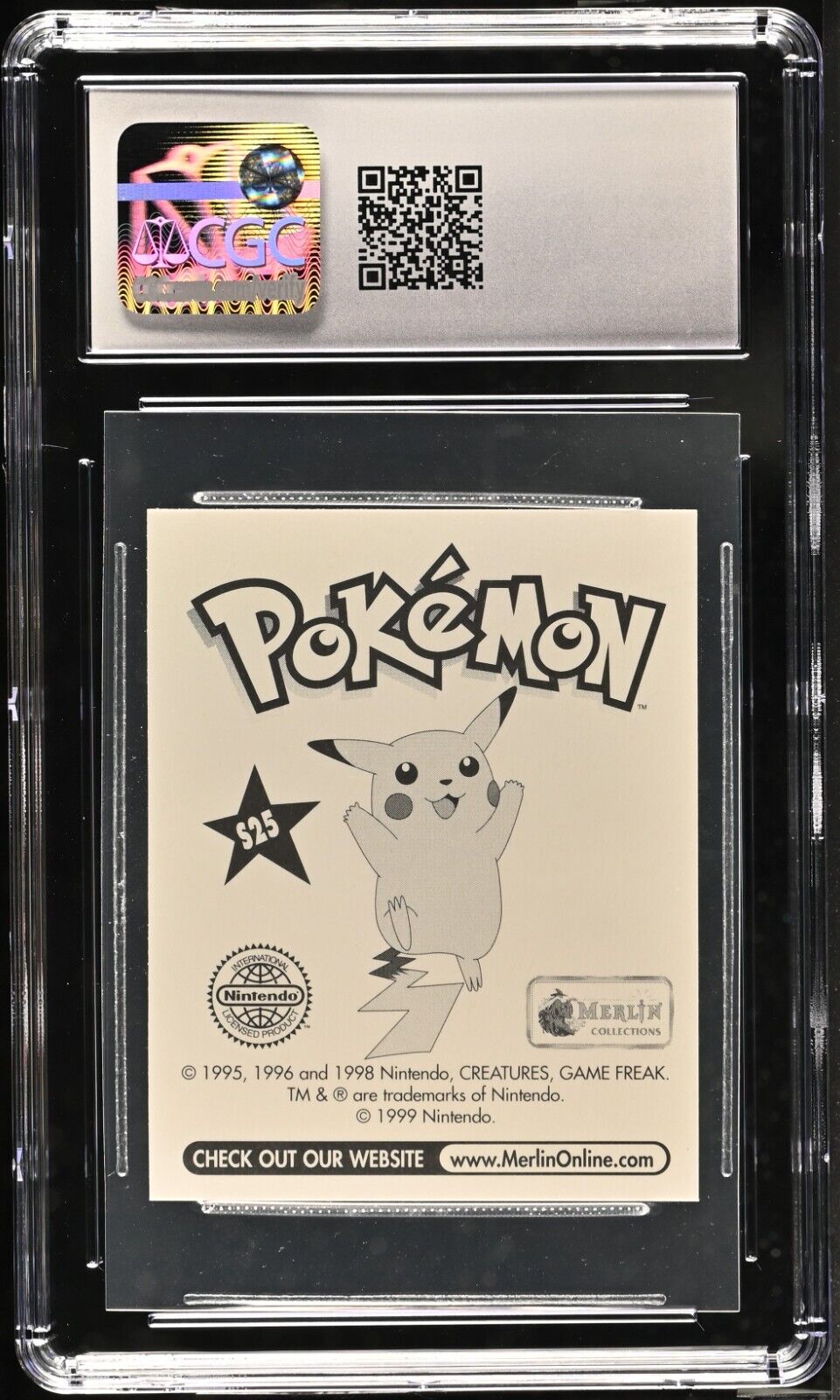 1998 Pokemon Merlin Mew Series 1 S25 Gold Holographic Sticker CGC 10